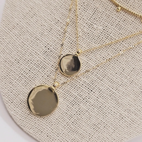 14kt. Gold Dipped 3 Std Disc. Layering Necklace NWT - Picture 4 of 4